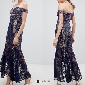 One Shoulder Lace Midi Dress Women’s Sz 6